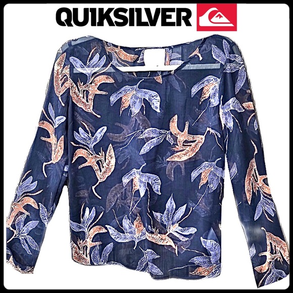 Quiksilver sheer floral blouse - Picture 1 of 5